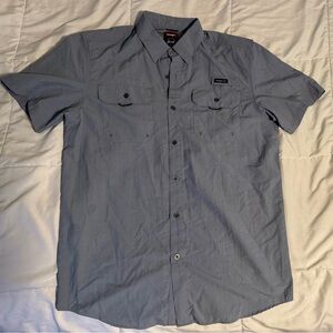 Wrangler Men's Casual Light Blue Button Down Shirt Blue & Green Medium